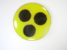 Blindenabzeichen / Blindenplakette, gelb mit 3 schwarzen Punkten (2 x Magnet)