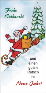 taktile Glückwunschkarte: Weihnachtsmann mit Schlitten