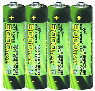 Mignon-Akku NiMH 1,2V, 3.000mAh, Typ AA, 4er-Pack