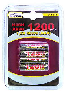 Micro-Akku McPower NiMH 1,2V, 1200mAh, Typ AAA, 4er-Blister