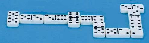 Domino, kontrastreich, taktil, 2x6 Punkte, 28 Steine