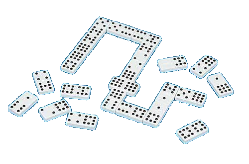 Domino, kontrastreich, taktil, 2x6 Punkte, 28 Steine