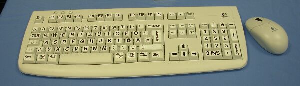GSFTW 105 - weiße Funk-Tastatur mit schwarzer Schrift