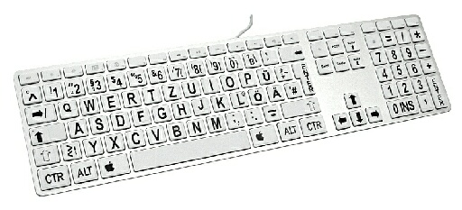 GSWMACA - weiße USB-Tastatur für Apple Macintosh - Aluminium