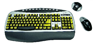 GTFG115 - schwarze Multimedia-Funk-Tastatur mit gelber Schrift