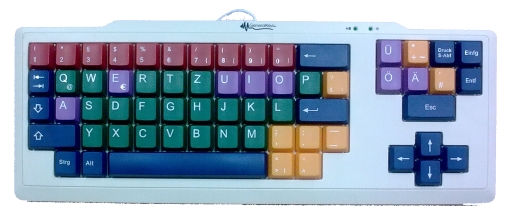 MoKey, Tastatur mit sehr großen Tasten (2x2 cm), farbig