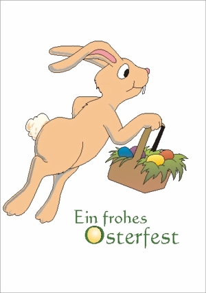 taktile Glückwunschkarte: Osterhase mit Korb