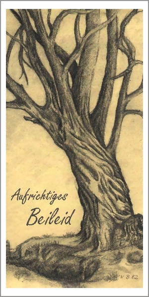 taktile Trauerkarte: alter Baum, Aufrichtiges Beilid