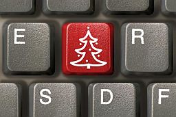 Tastatur mit Weihnachtsbaummotiv