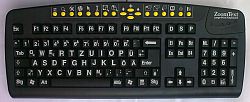 ZoomText Tastatur, die Großschrifttastatur für ZoomText, schwarz / Weiß