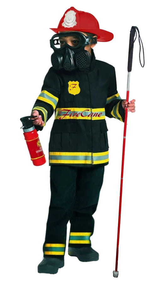 Feuerwehrmann mit Stock