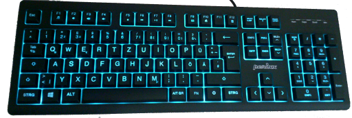 Hintergrundbeleuchtete Großdruck-Tastatur für Sehbehinderte, schwarz, Win, USB