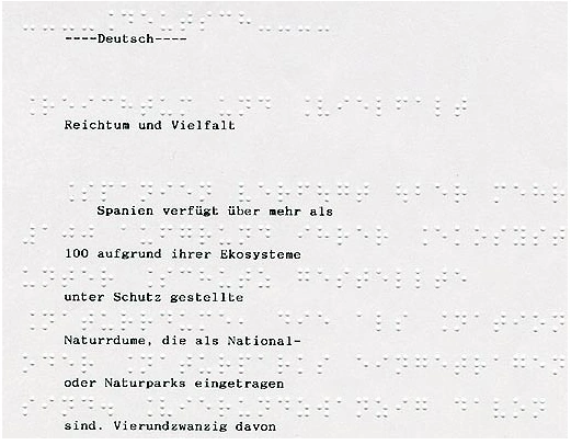 Beispielseite eines Ausdrucks