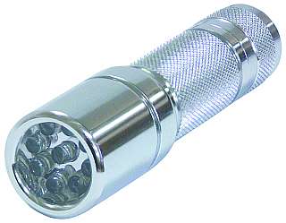 LED-Taschenlampe mit 9 LEDs silber