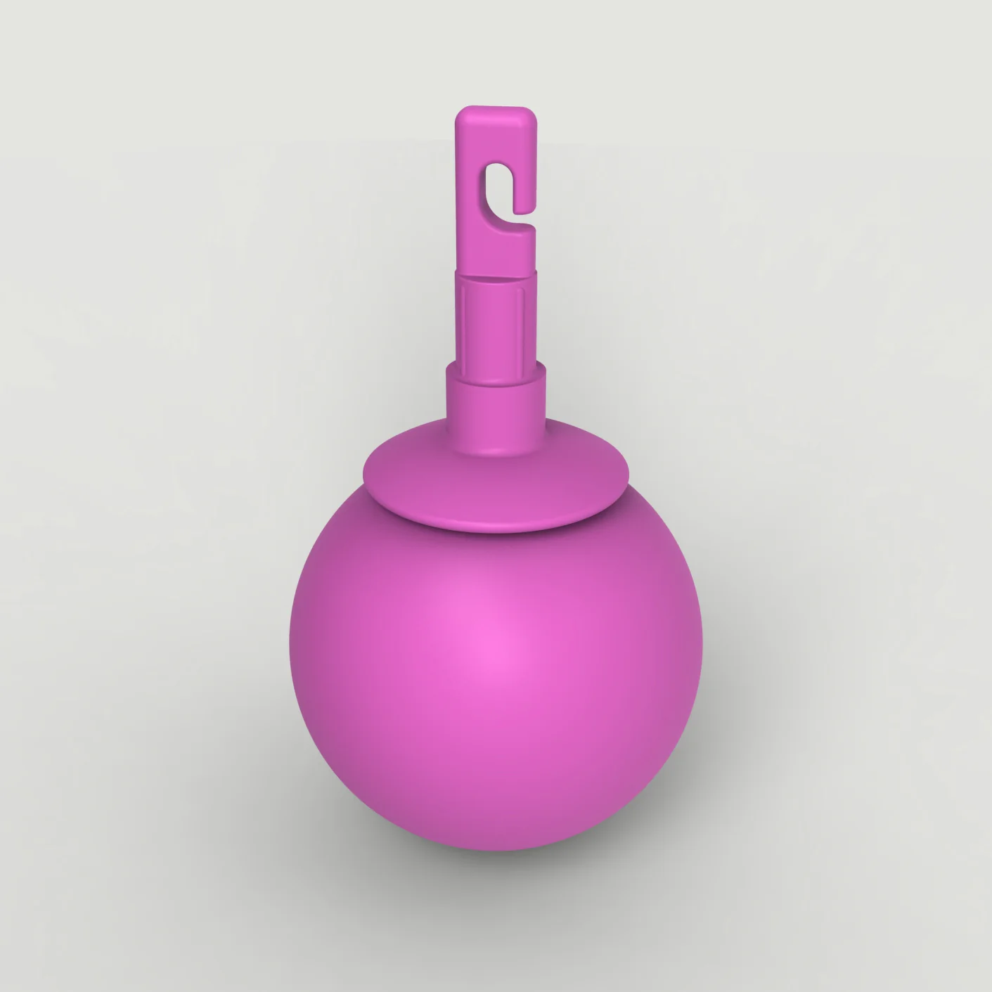 Endst&uuml;ck: Rollspitze, zum Einh&auml;ngen, gro&szlig;e Kugel, pink, Kunststoff, 55mm