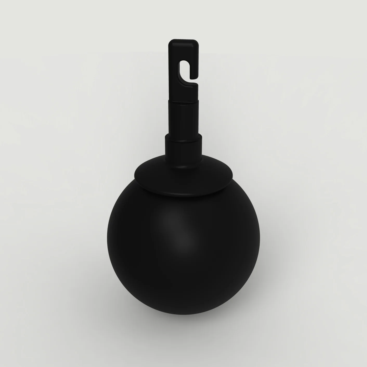 Endst&uuml;ck: Rollspitze, zum Einh&auml;ngen, gro&szlig;e Kugel, schwarz, Kunststoff, 55mm