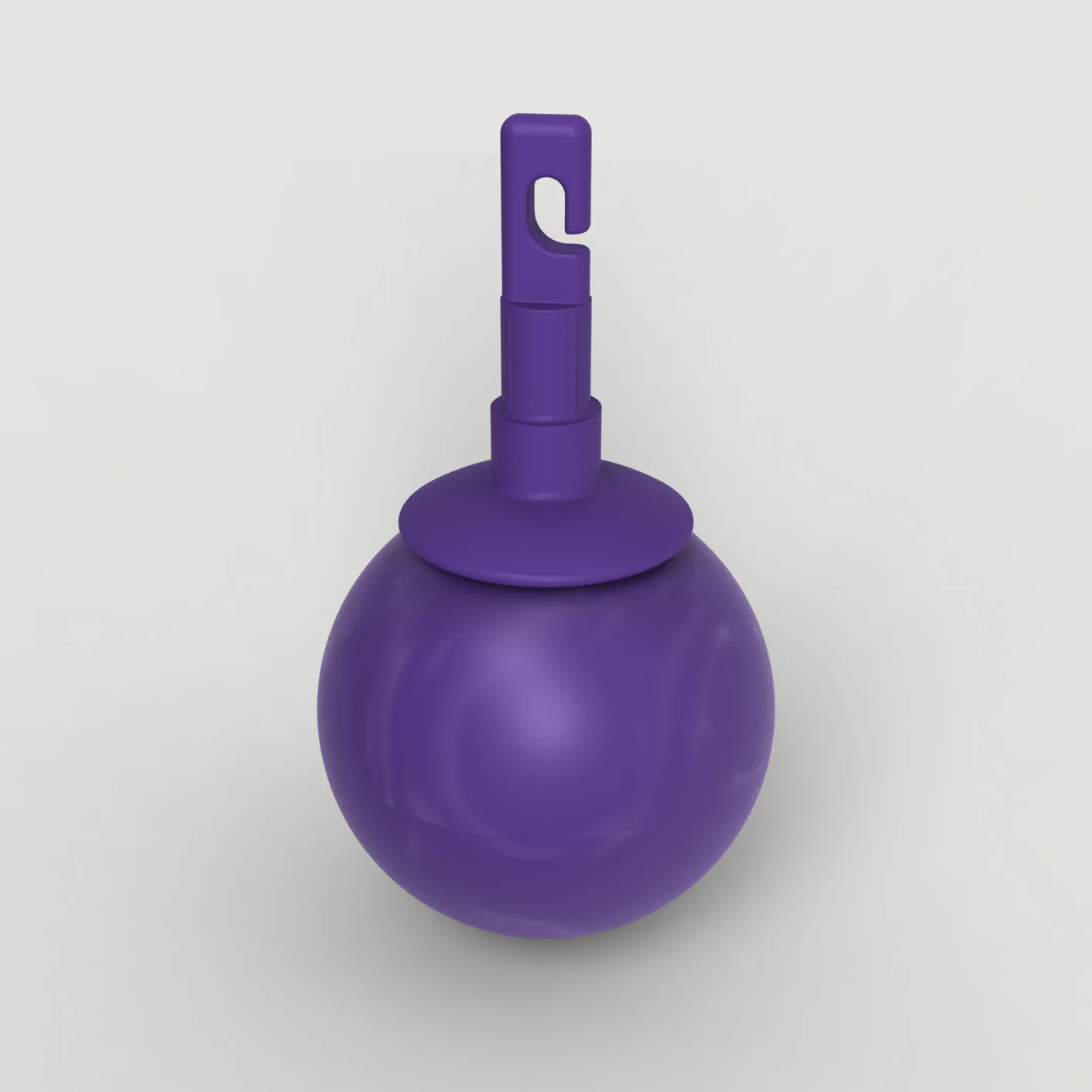 Endst&uuml;ck: Rollspitze, zum Einh&auml;ngen, gro&szlig;e Kugel, violett, Kunststoff, 55mm