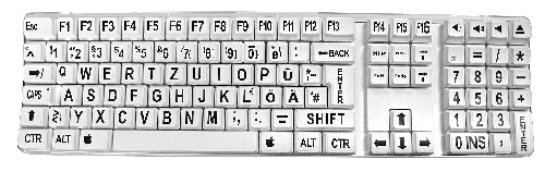 GSWMAC - silber-weiße USB-Tastatur für Apple Macintosh