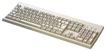 GSTW 105 - weiße Tastatur mit schwarzer Schrift