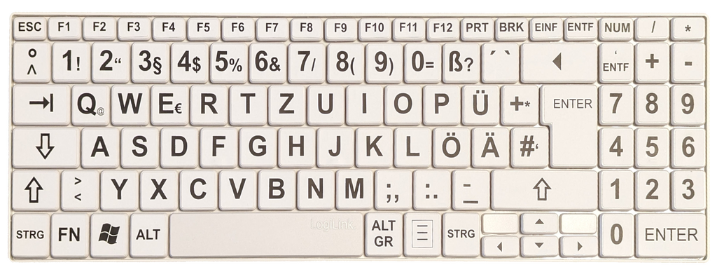 Großschrft Slim Funk-Tastatur Set für PC, Mac, Linux