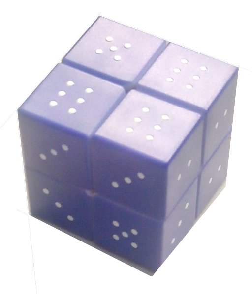 taktiler Zauberwürfel, Magic Cube für Blinde 2x2