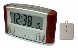 Sprechende Funkweckuhr mit kabellosem Innen/Außen-Thermometer