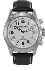 Herren Solar-Hybrid Funkarmbanduhr mit Metallgehäuse Ø 44.5 mm Zifferblatt weiß, edles Lederarmband
