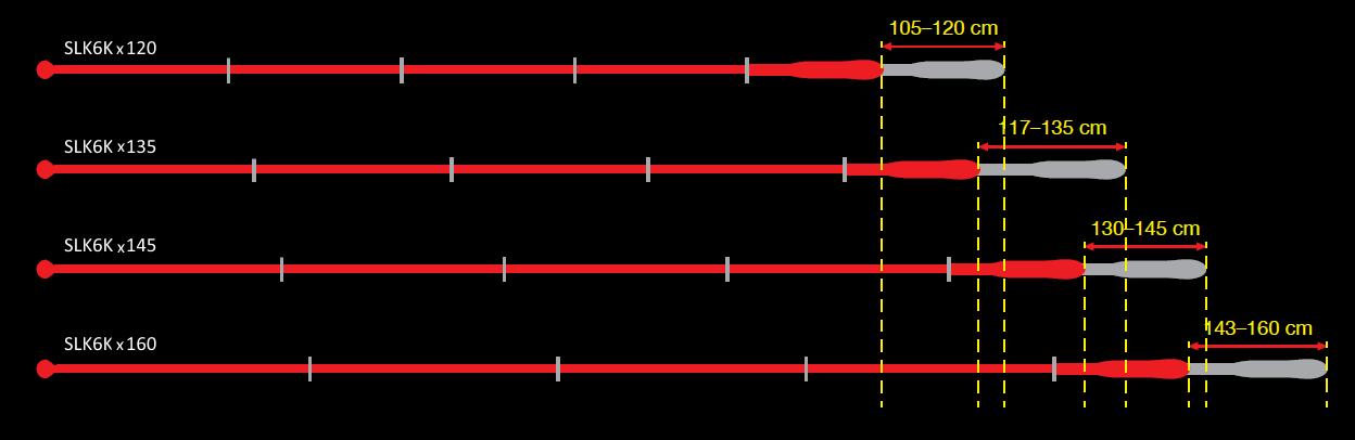 Langstock Falt-/Teleskopstock 5/6-teilig, Kohlefaser, Ledergriff