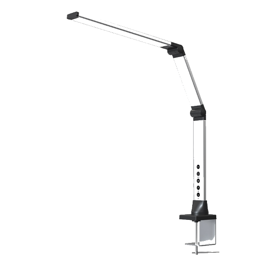 LED Schreibtischlampe mit langem, flexiblen Arm, silber