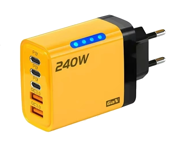 GaN Schnellladeger&auml;t 240W 5 Ports PD Quick Charge 3.0 2 USB 3 Typ C