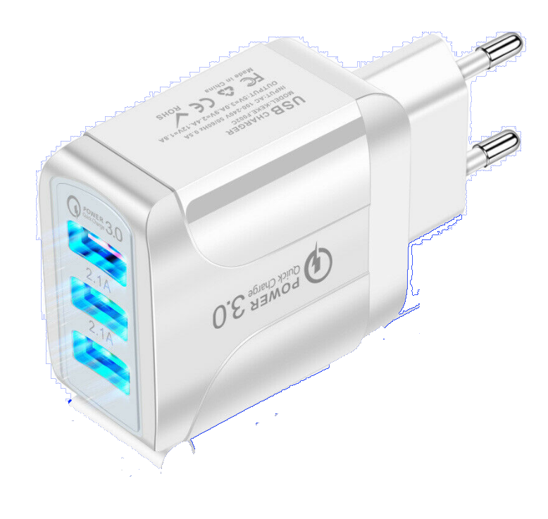 USB Steckernetzteil, 3 Port, 3, 2.1, 2.1A, max. 15 Watt