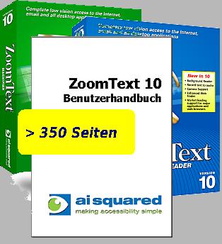 ZoomText Handbuch in gedruckter Form